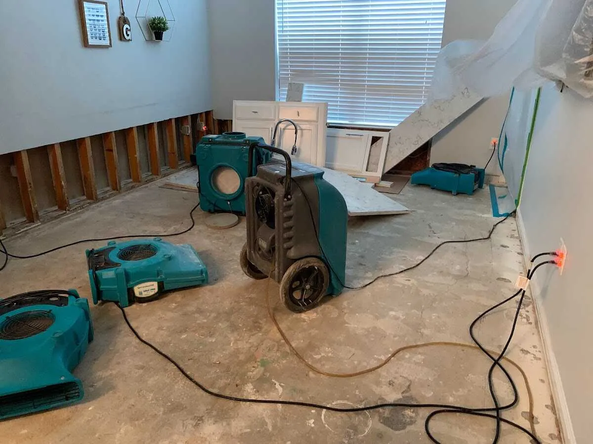 Dehumidifier in flood-cut room for Water Extraction & Removal in Cynthiana